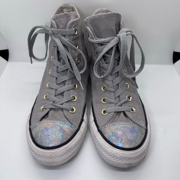 Converse Women's Chuck Taylor All Star Oil Slick Toe Cap Hi-Top Trainers - Picture 5 of 13